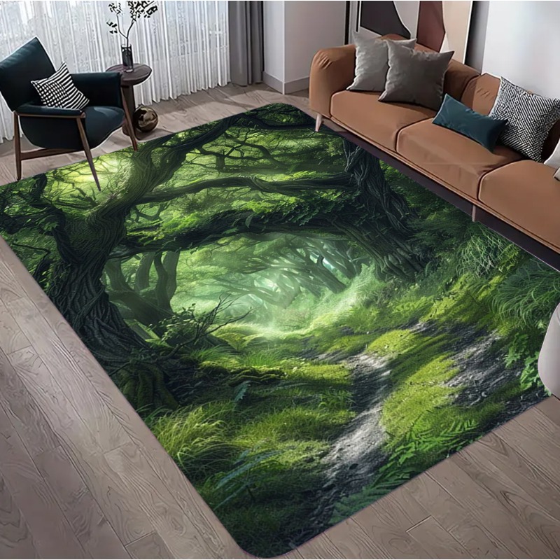 Commercial Road Printing - Alfombra con estampado de bosque con