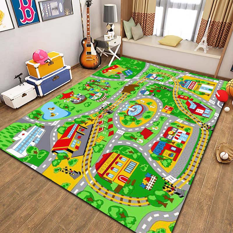 Commercial Road Printing - Alfombra de Franela con Mapa de