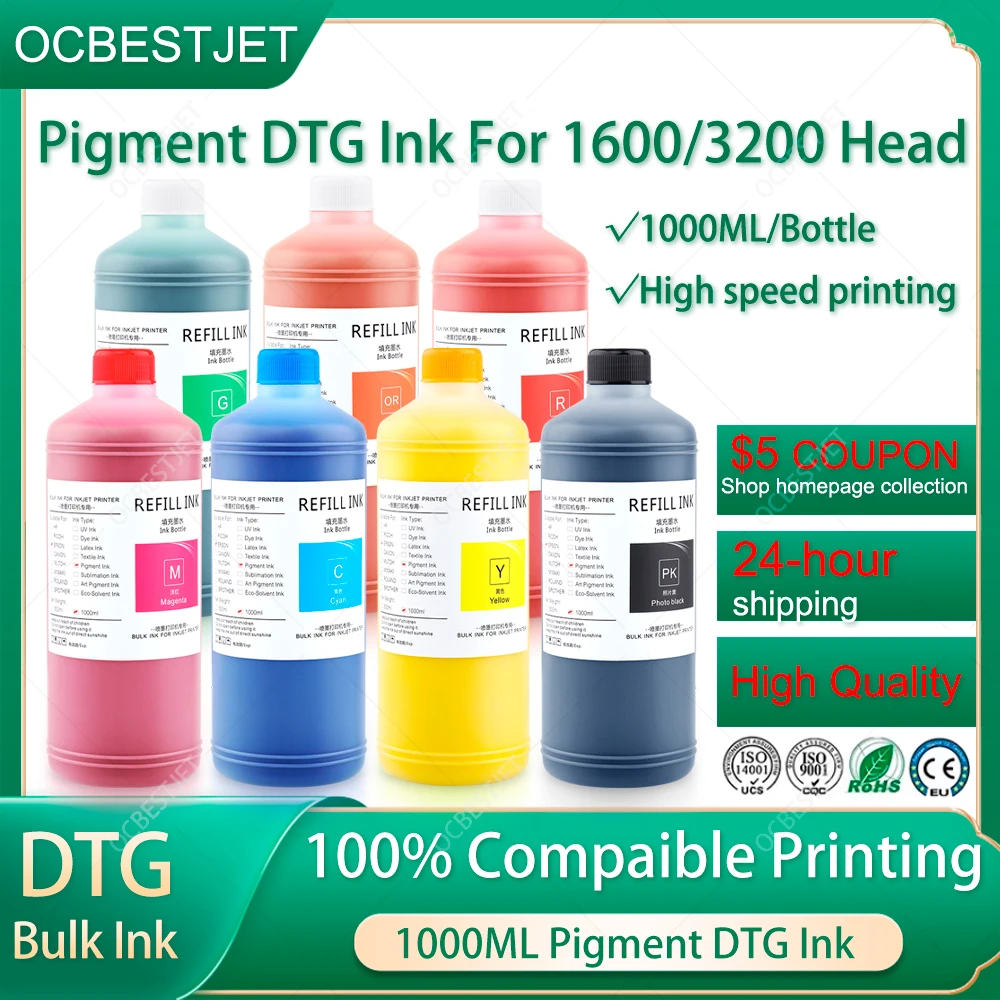 Tinta textil DTG de 1000ML/bot - Direct To Garment Ink reseña y precio